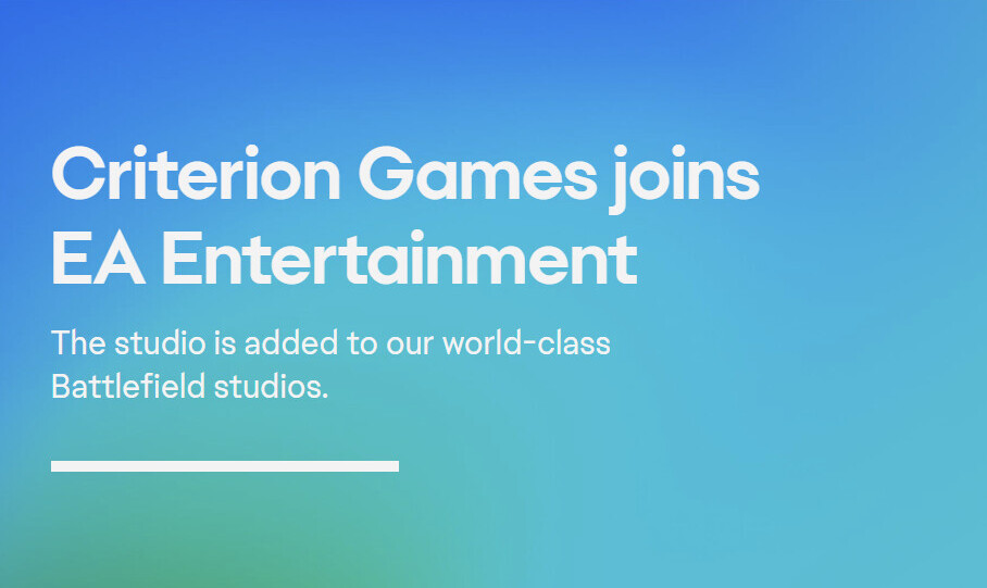 Criterion Games Joins EA Entertainment, Collaborating on Revamped Battlefield Franchise