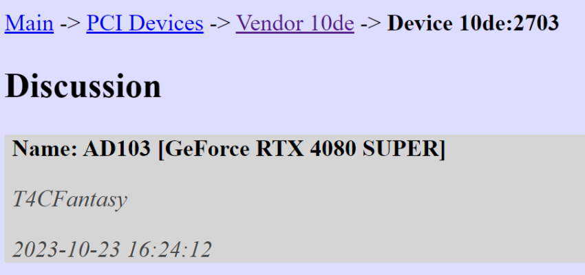 Next-Gen NVIDIA GeForce RTX 4080 SUPER introduces AD103 GPU and Fresh Device ID
