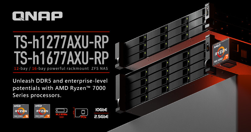QNAP Introduces TS-hx77AXU-RP Series Enterprise ZFS NAS with AMD Ryzen 7000 CPUs