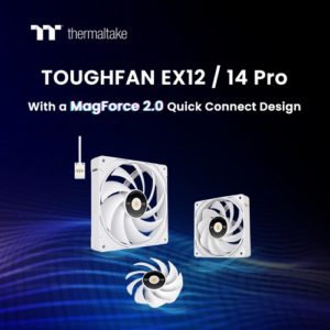 Thermaltake's Sleek White TOUGHFAN EX12/14 Pro Now Up for Grabs